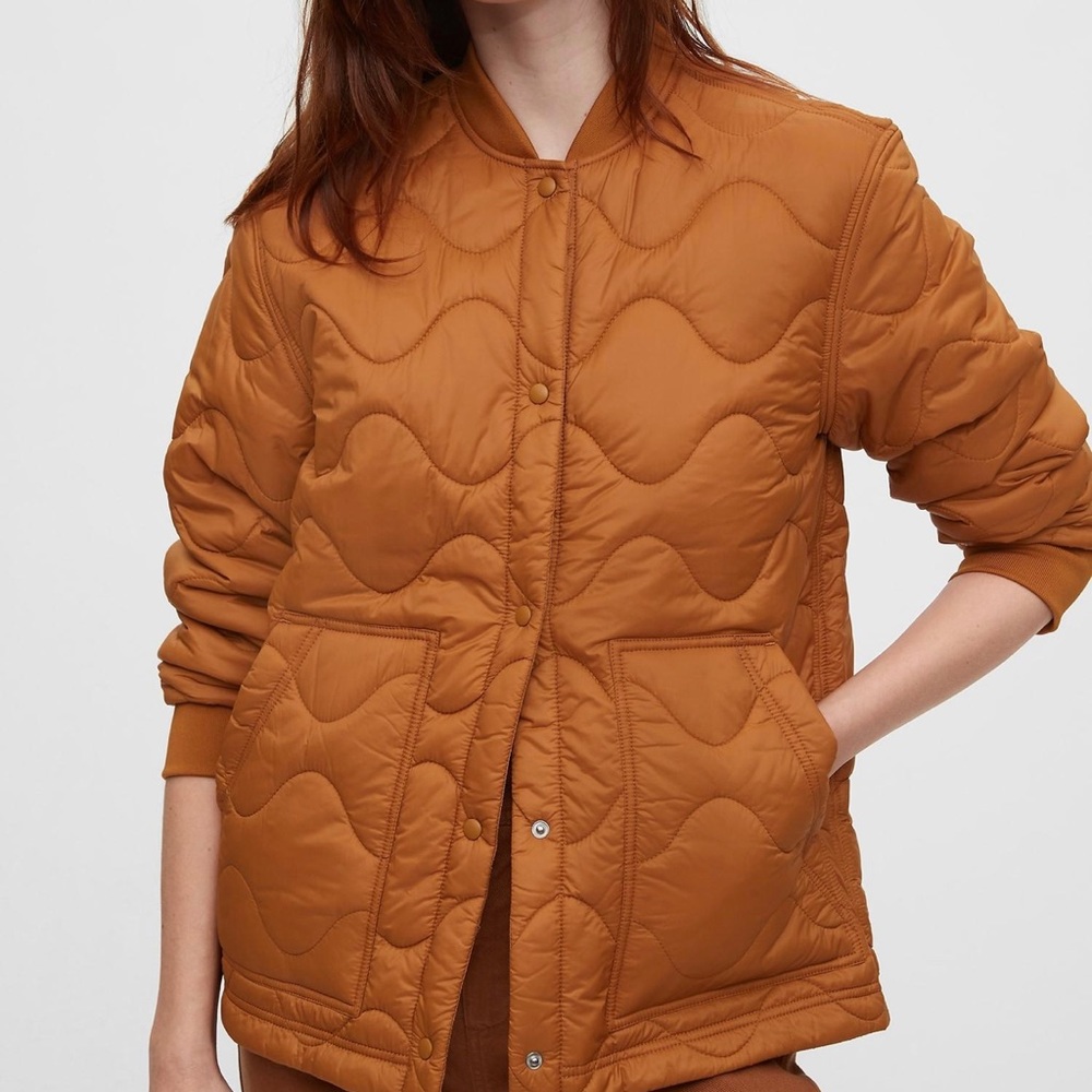 Gap upcycled bomber puffer/liner - orange
